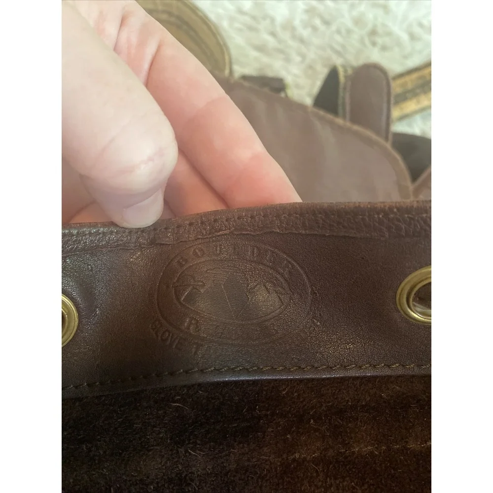 Boulder Ridge‎ Leather Flap Backpack Brown Patina Brass Hardware
